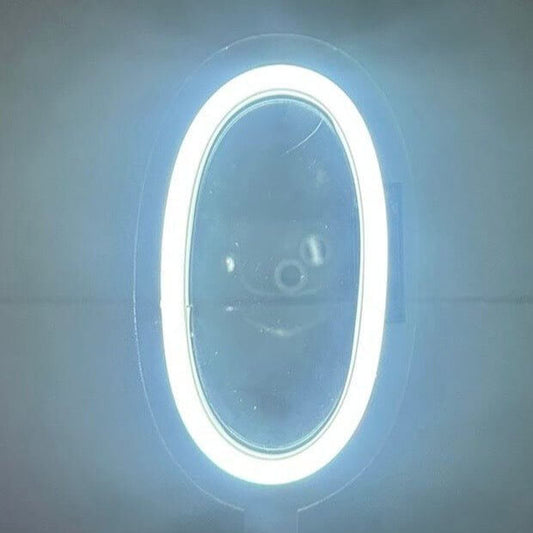 Vela Neón Flex Número 0 Premium Edición Exclusiva Inalámbrica blanco frío - Lumina Ideas