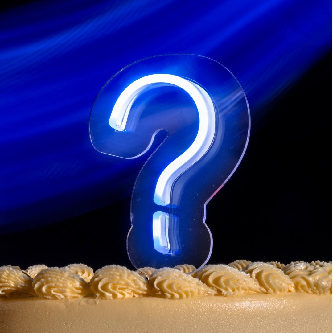 Vela de Neón Flex signo “?” Para pastel variedad de colores - Lumina Ideas