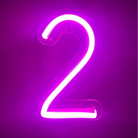 Vela Neón Flex ¨2¨ para pastel de cumpleaños variedad de colores - Lumina Ideas