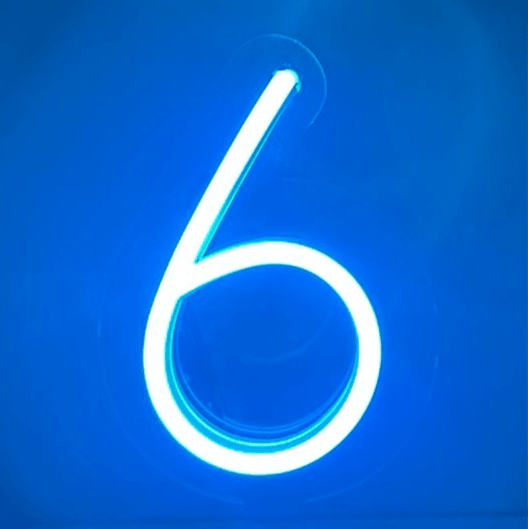 Vela Neón Flex ¨6¨ para pastel de cumpleaños variedad de colores - Lumina Ideas