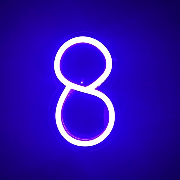 Vela Neón Flex ¨8¨ para pastel de cumpleaños variedad de colores - Lumina Ideas