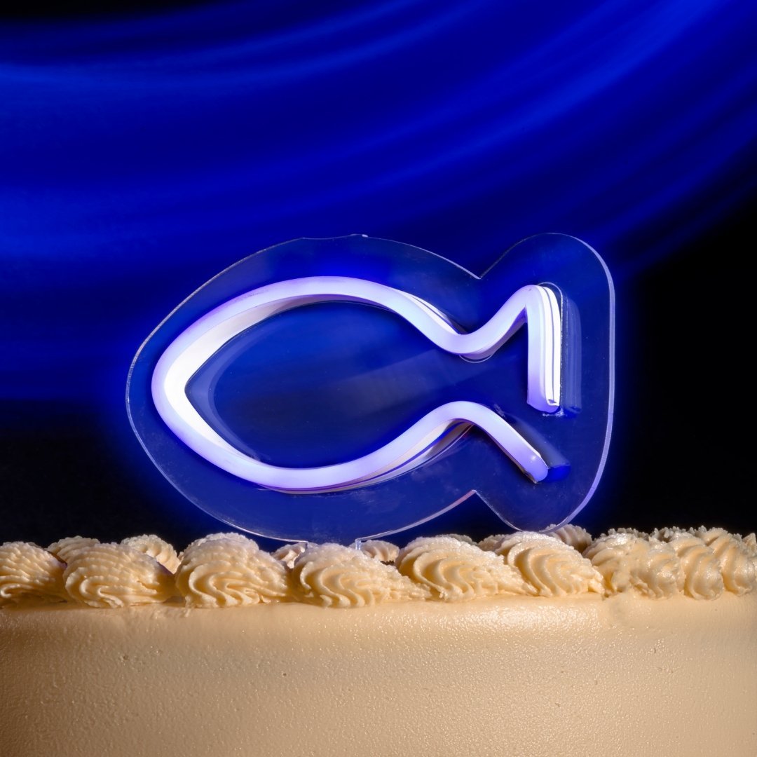 Vela Neón Flex para gato "pez" - pastel de celebración michis variedad de colores - Lumina Ideas