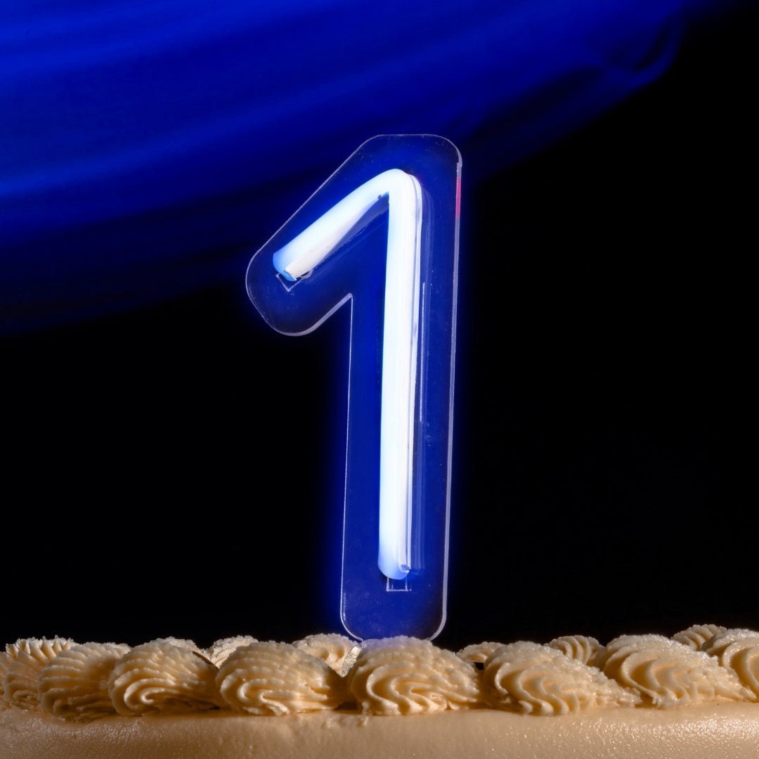 Vela Neón Flex ¨1¨ para pastel de cumpleaños variedad de colores - Lumina Ideas