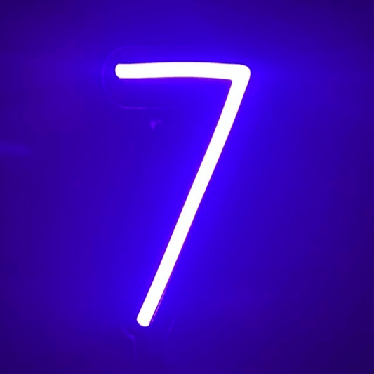 Vela Neón Flex ¨7¨ para pastel de cumpleaños variedad de colores - Lumina Ideas