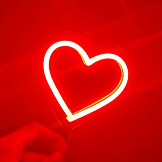 Vela Neón Flex CORAZÓN para pastel de celebración - Lumina Ideas